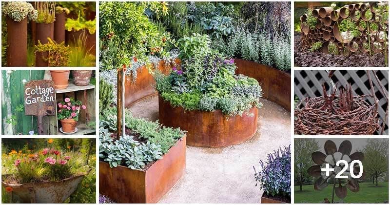 27 DIY Rusty Metal Garden Ideas