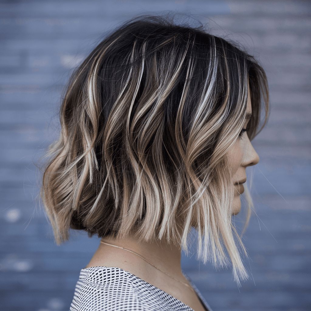 Balayage Schönheit auf einem Bob