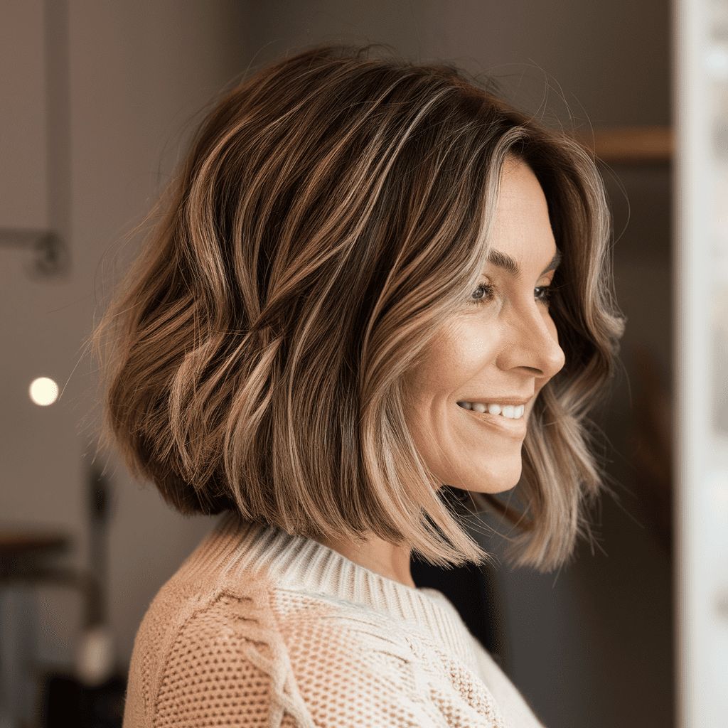 Bold Bronde Bob mit Highlights