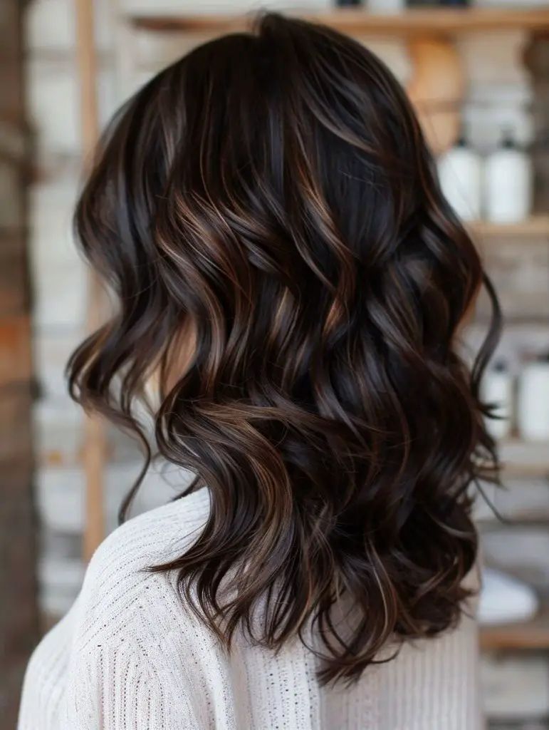 Deep Chocolate Balayage auf dunkelbraunem Haar