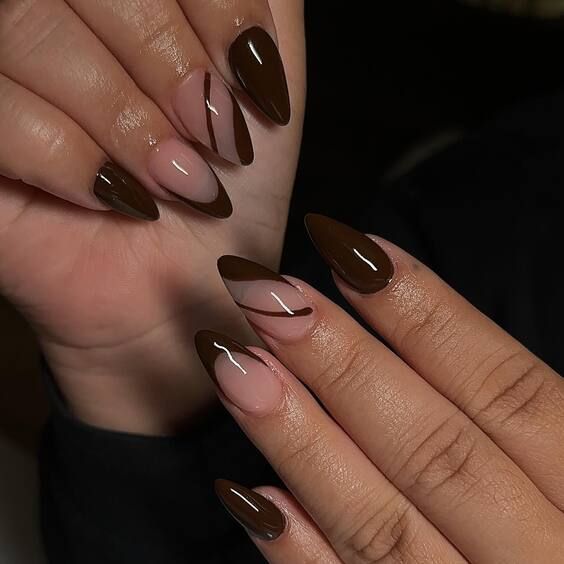 Dual-Tone Delight: Sleek Brown mit Nude Artistry