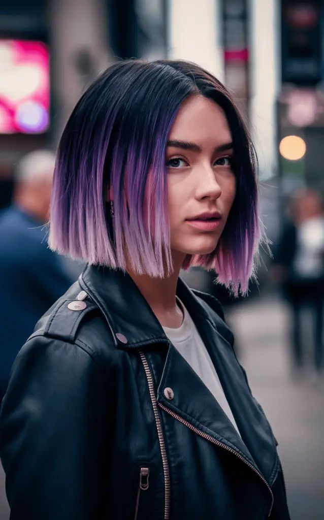 Edgy lila Ombre Bob