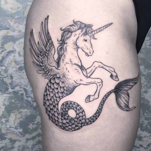 Gothic Blackwork Einhorn