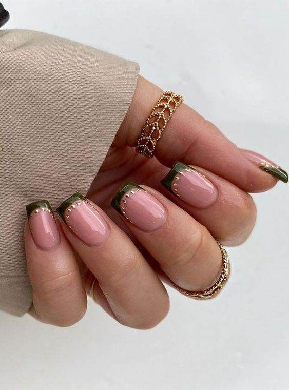 Grüne French Tips