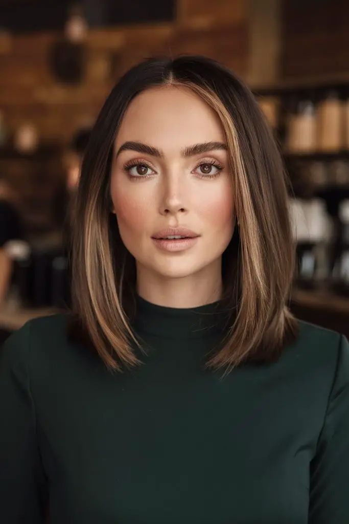 Hellbrauner Balayage-Look für dunkelbraunes Haar