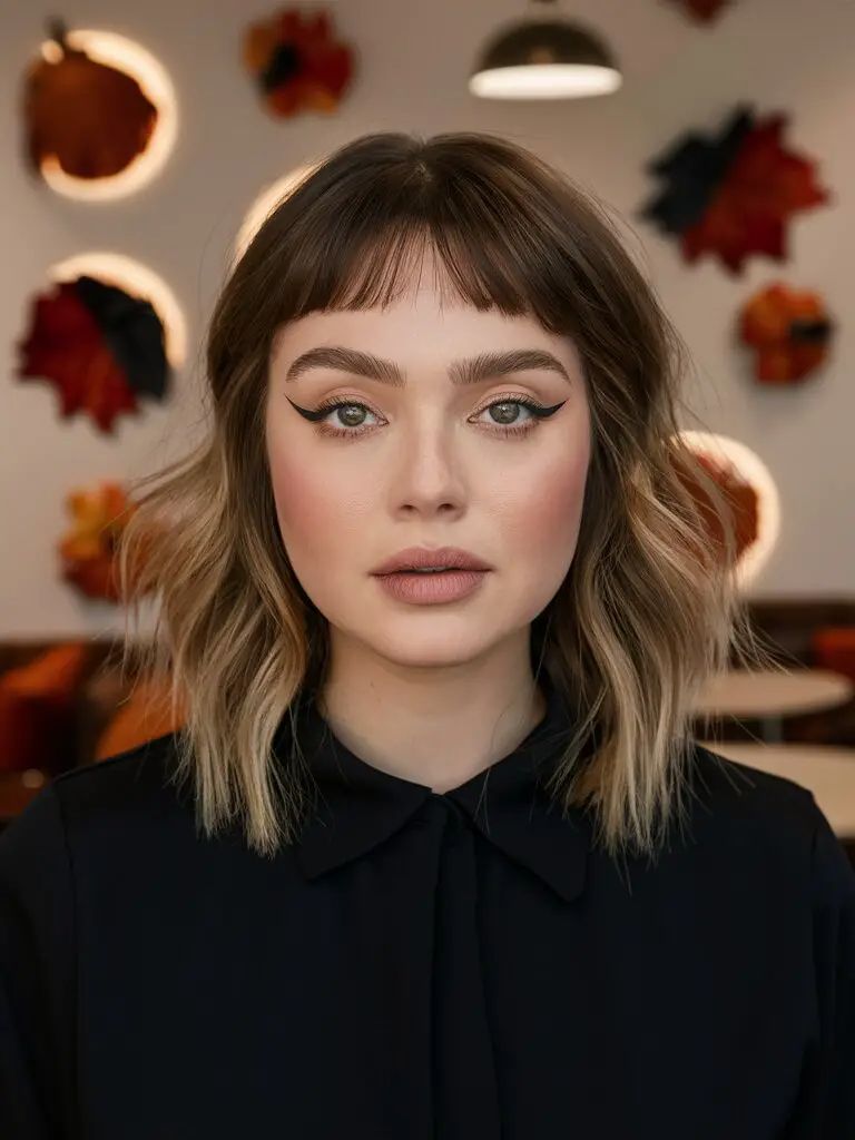 Herbst-Balayage-Brünette-Honigblond-Mischung