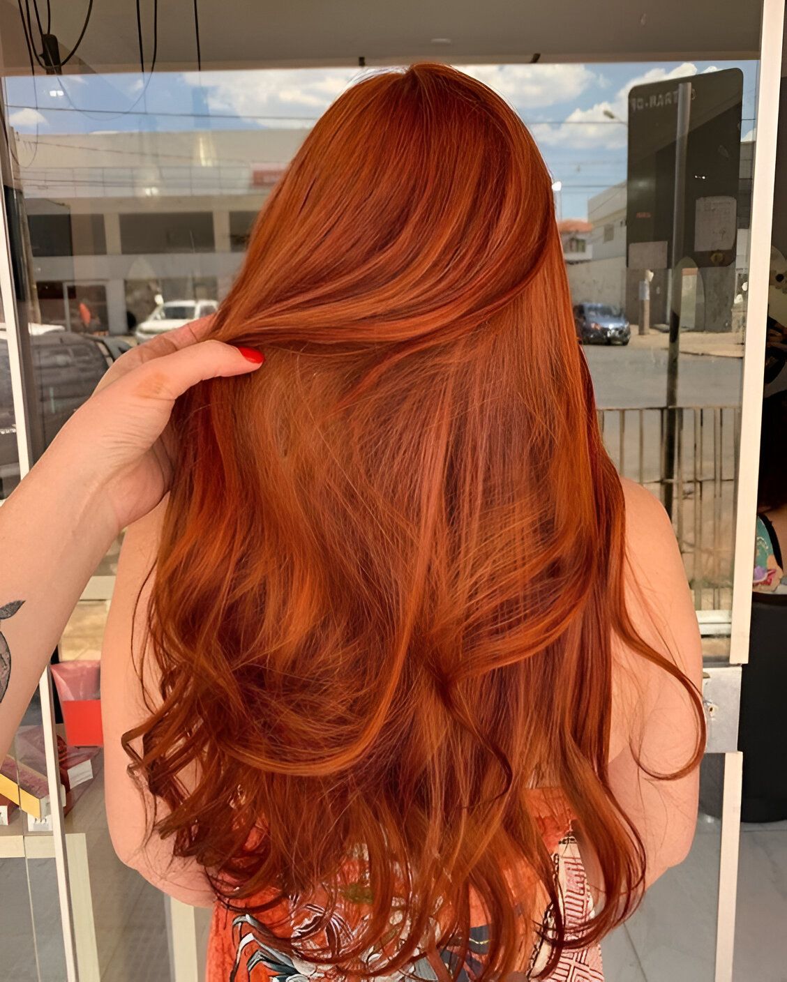 Kupferorange Haarfarbe