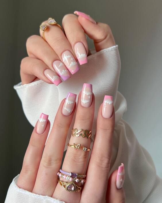 Moderne rosa French Tips