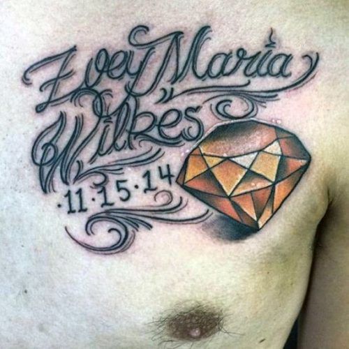 Name mit geometrischen Mustern Tattoo