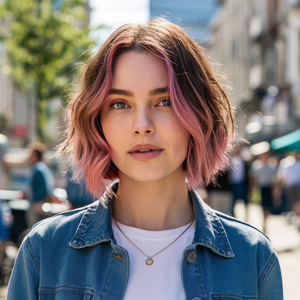 Rosa Ombre Wavy Bob