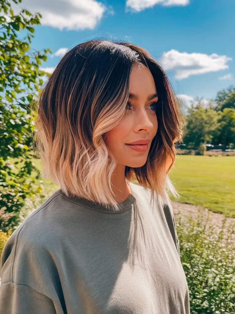 Weiches Blond – Ombre Bob