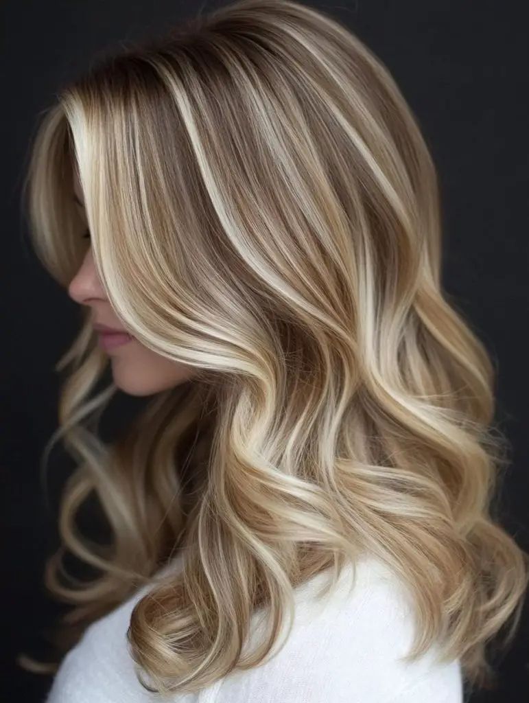 Dunkelblond Balayage mit hellen Brauntönen