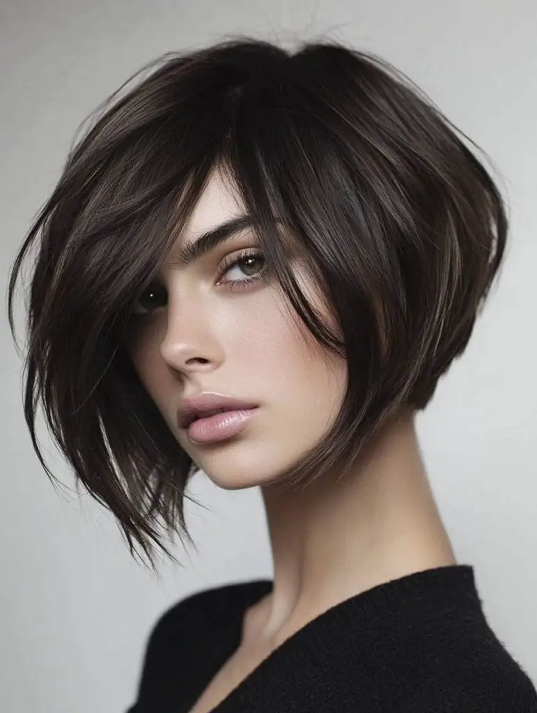 Edgy Black Inverted Bob