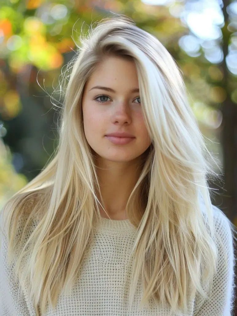 Herbst-Balayage Blond mit Soft Waves