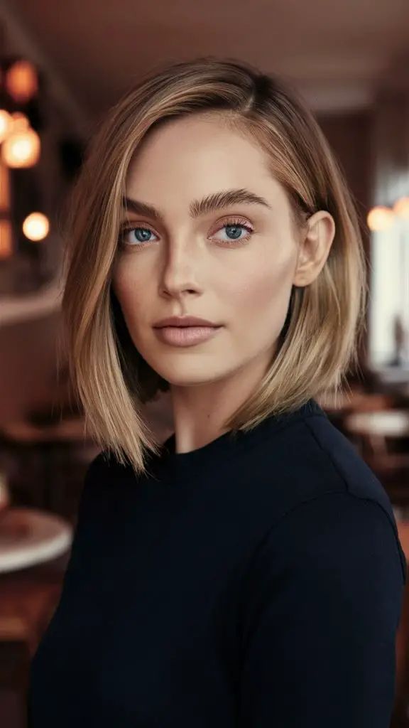 Herbst-Balayage Blond mit klassischem Bob