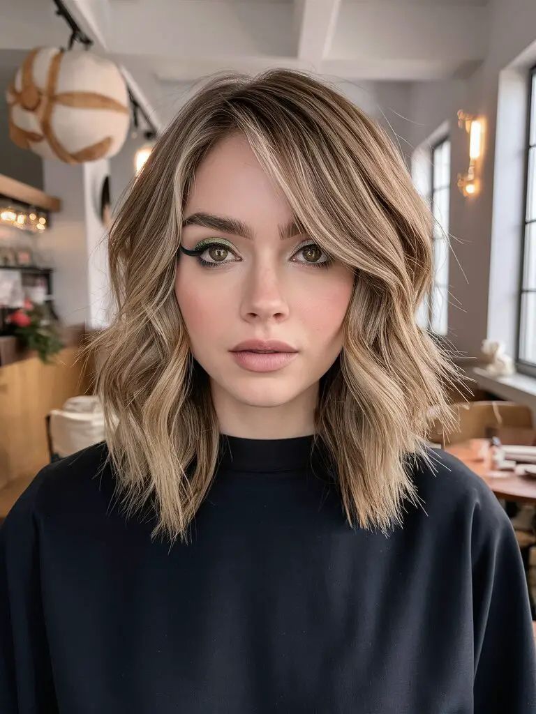 Herbst-Balayage Blond mit weichen Lagen