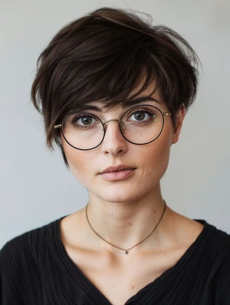 Klassischer Pixie mit Brille