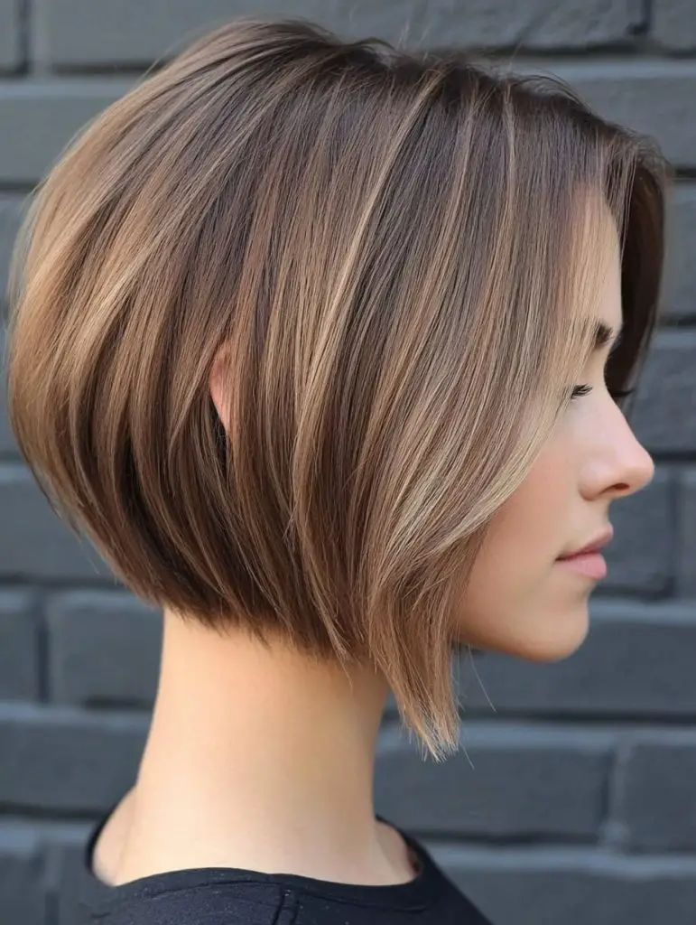 Klassischer brünetter Inverted Bob