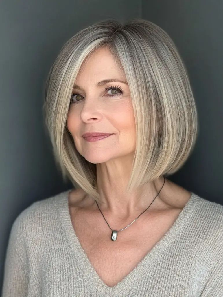 Raffinierter Silver Inverted Bob