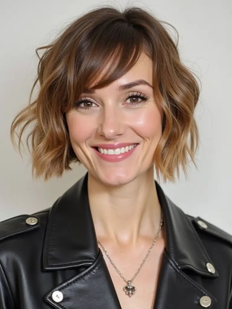 Soft Wavy Bob mit dezenten Highlights