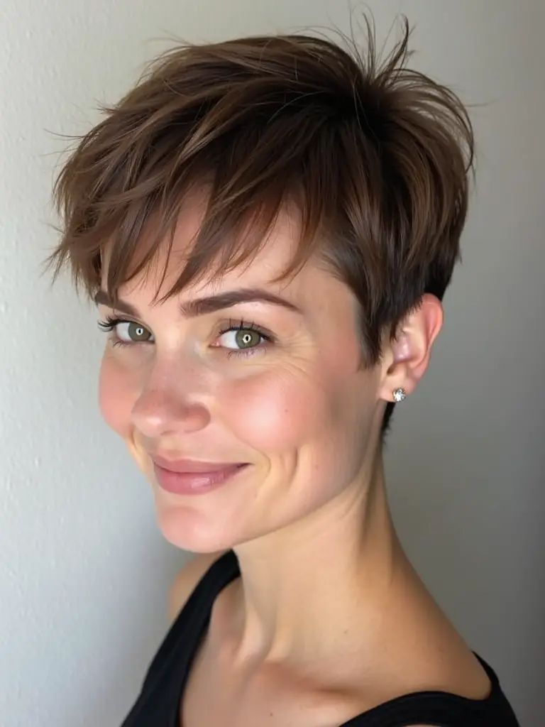 Unordentlicher Pixie Cut mit zerzausten Strähnen