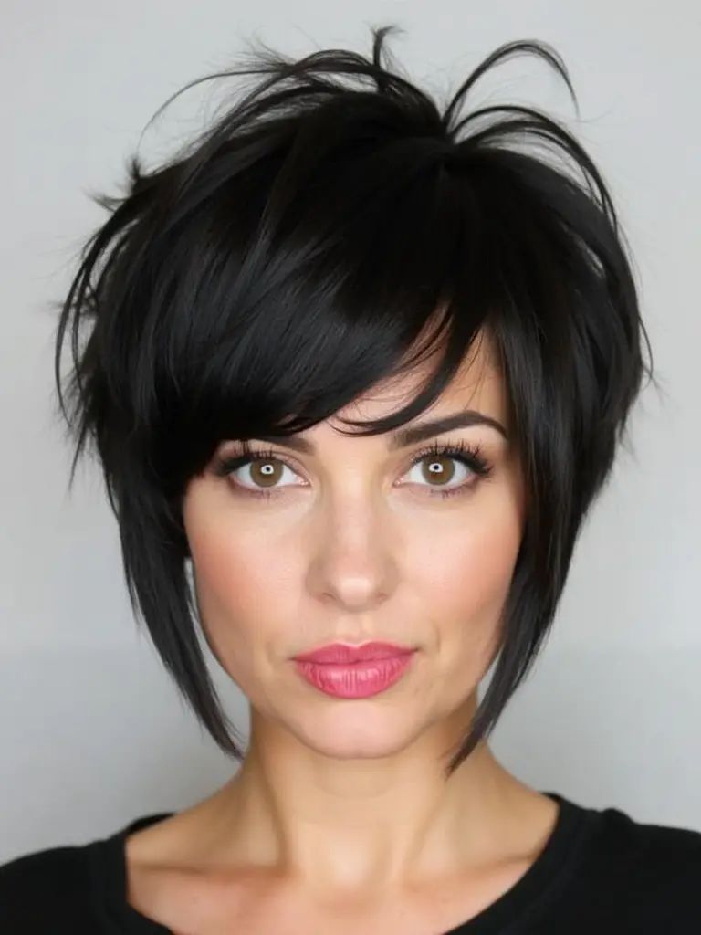 Wispy Bangs auf einem kühnen, texturierten Pixie Cut