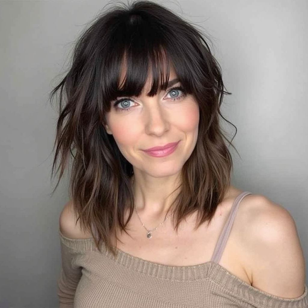 Wispy Bangs mit Tousled Lob