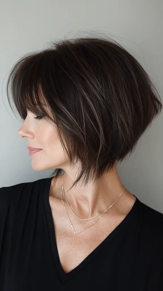 Layered Stacked Bob Haircut mit dezenter Abstufung